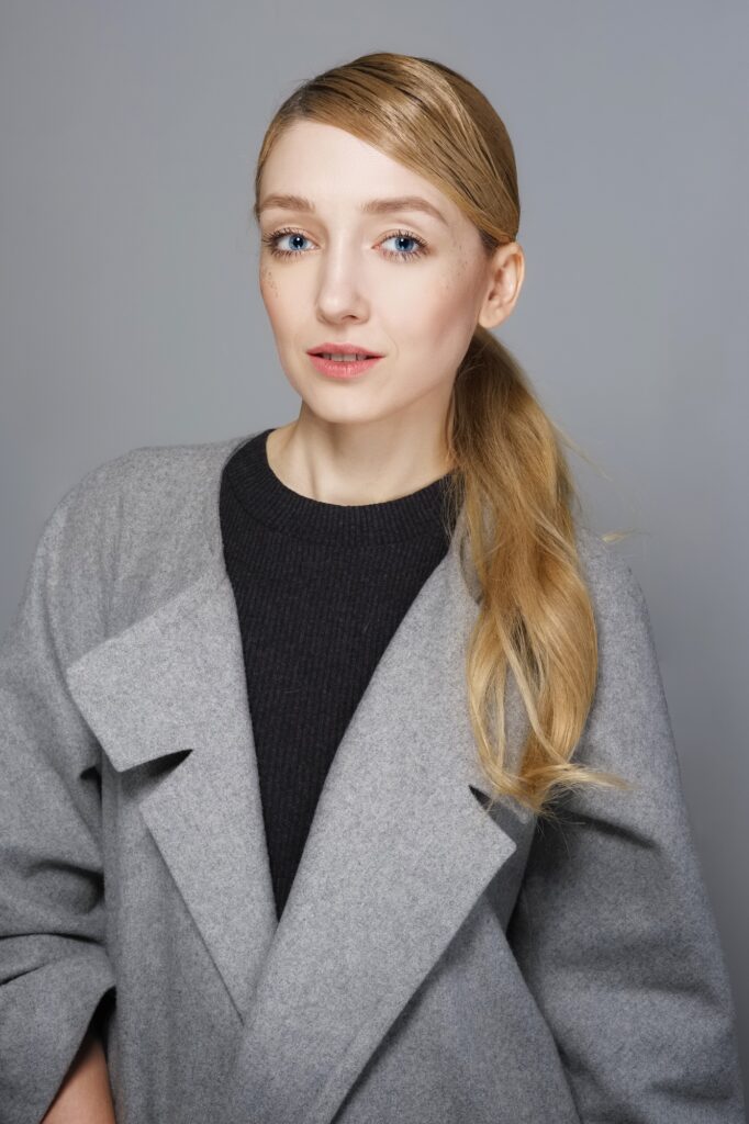 Fresh young fashion model with pink lips and natural makup