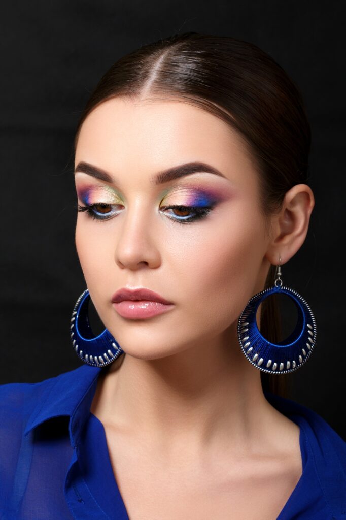 Portrait of beautiful woman with fashion makeup